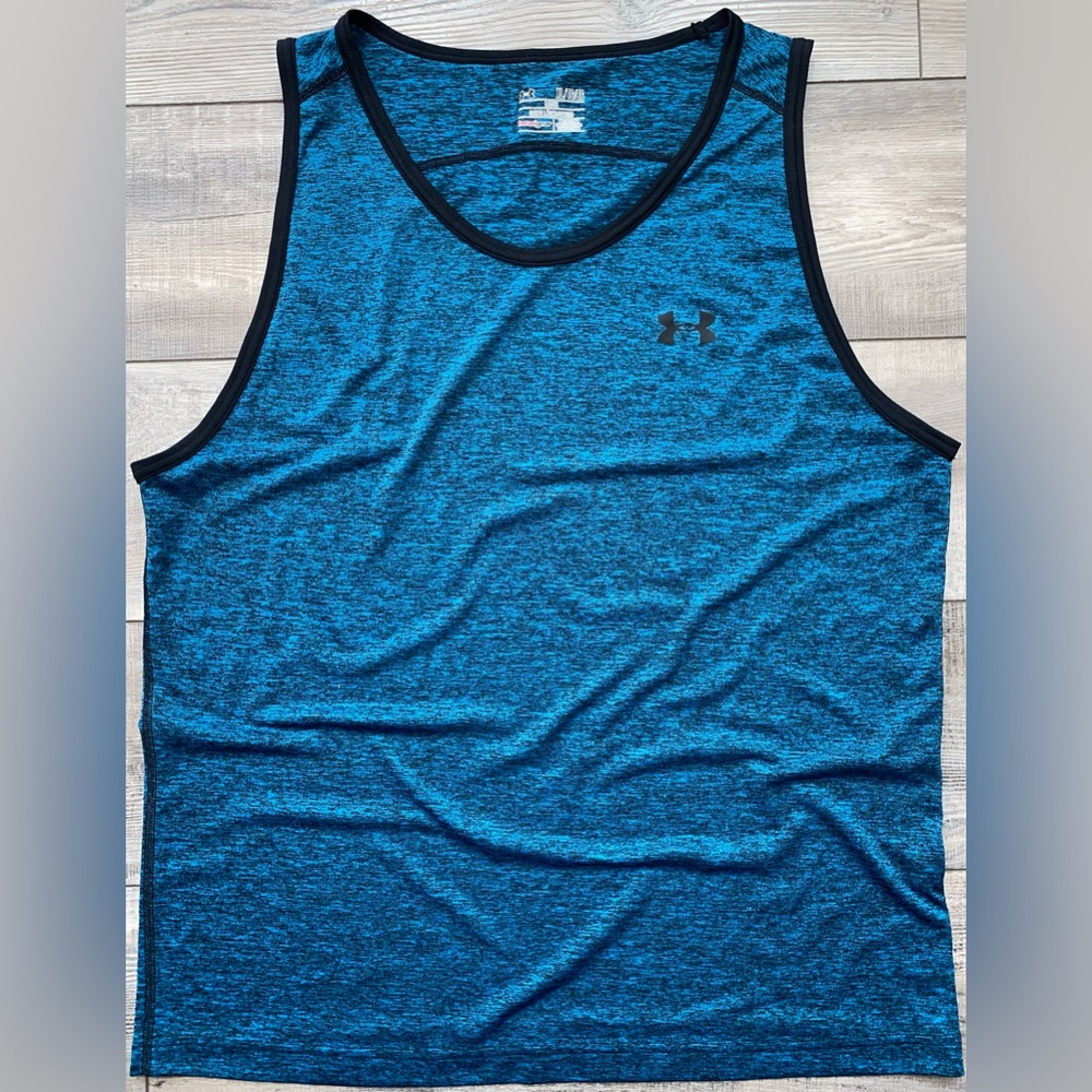 NWOT Under Armour Navy Teal Blue Loose Heatgear Tank Top Tech 2.0 Men’s Size XL